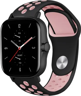 Produktbild von Strap-it Amazfit GTS 2 Sportarmband (Schwarz/Rosa)