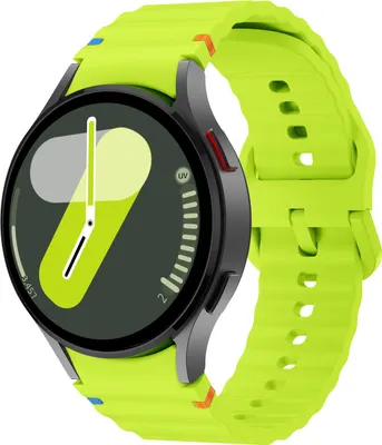Produktbild von Strap-it Silicone Wave Armband - Geeignet für Samsung Galaxy Watch 7 (40 & 44mm) / Galaxy Watch 6 (Classic) / Galaxy Watch 5 (Pro) / Galaxy Watch 4 (Classic) - lindgrün