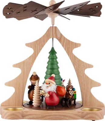 Produktbild von 1-stöckige Pyramide Weihnachtsmann bunt (28cm) von HoDreWa Legler