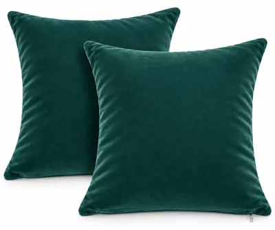 Produktbild von Kissenbezug 2er Set 40x40 cm Petrol Samt weich Kissenhülle Sofakissen Dekokissen Reißverschluss