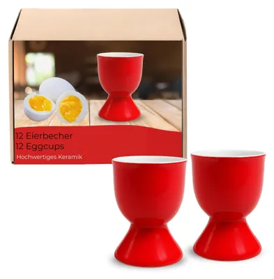 Produktbild von Eierbecher 12er Set, Ø 5x7 cm, in Rot aus Keramik