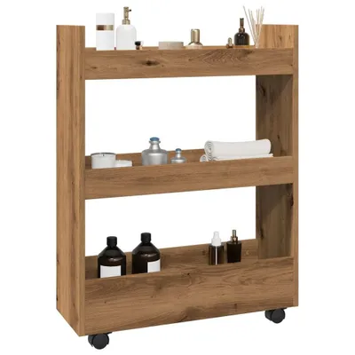 Produktbild von "im Angebot" Aufbewahrungswagen Schmal 3 Etagen Artisan-Eiche Holzwerkstoff - Servierwagen CC24093