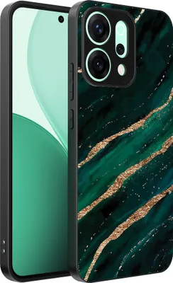 Produktbild von Geeignet für Oppo Reno 14 Telefon Fall mit Marmor-Druck - TPU zurück Abdeckung Fall Marmor-Design - Grün Gold - Smartphonica