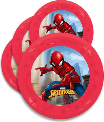 Produktbild von 4 Wiederverwendbare Spiderman Teller 21 cm -