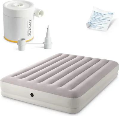 Image de Matelas gonflable double 203x152x30 cm avec pompe électrique Lit INTEX 64179