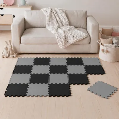 Produktbild von 18 Teile Baby Kinder Puzzlematte ab Null - 30x30 Puzzle Spielmatte Krabbelmatte, KI-generiertes Bild