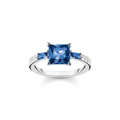 Produktbild von Thomas Sabo TR2380-166-1 Ring Damen Blaue und Weisse Steine Silber Gr. 48