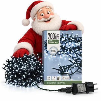 Produktbild von LED-Lichterkette außen 700 LEDs 14 m kaltweiß mit Timer und Netzteil, IP44