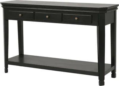 Image de FURNLUX Table console Cesena Noir 128cm / Couleur principale : Noir / Dimensions : 128 x 80 x 40 cm