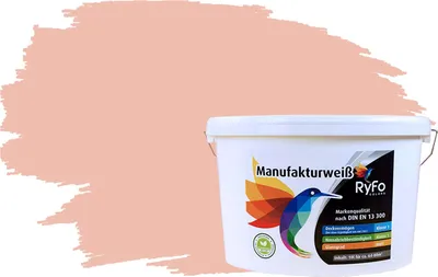 Produktbild von RyFo Colors Bunte Wandfarbe Manufakturweiß Prinzessinnenrosa 10l - weitere Violett Farbtöne und Größen erhältlich, Deckkraft Klasse 1, Nassabrieb Klasse 1