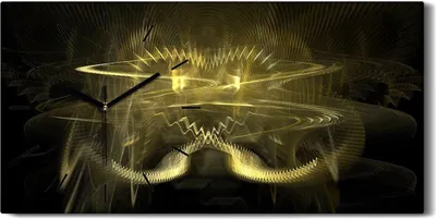 Produktbild von Wanduhr Uhr Wandbild Leinwand Kunstdruck 60x30 abstrakte fraktales Kunst - schwarze Hände