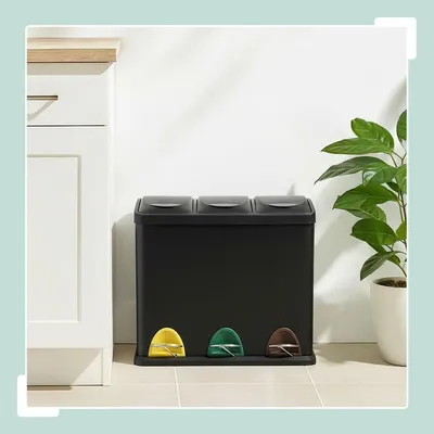 Image de Poubelle de cuisine, 3 compartiments, 3 x 8 L