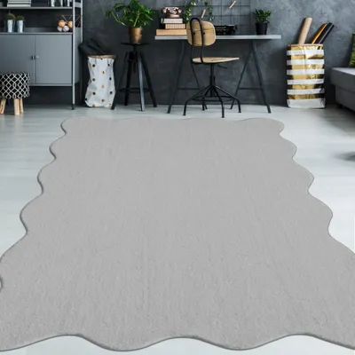 Produktbild von Grau Teppich pflegeleicht moderne Wellenform Größe - 140 x 200 cm