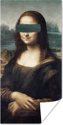 Produktbild von MuchoWow® Poster Mona Lisa - Leonardo da Vinci - Blau 80x160 cm - Kinderzimmer