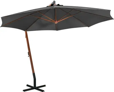 Produktbild von The Living Store Ampelschirm mit Mast Anthrazit 3,5x2,9 m Massivholz Tanne