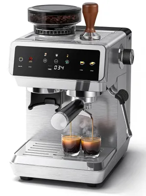Espressomaschine mit Mühle, 20 bar, 44 Mahlstufen, Edelstahl