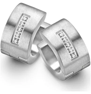 Produktbild von Danish Design - Titancreolen Tilst mit 10 Brillanten 0,05 ct. - IJ124E1D