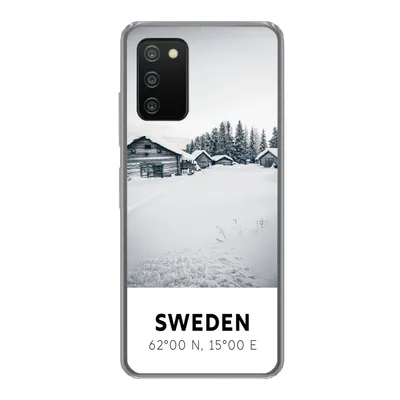 Produktbild von MuchoWow® Handyhülle Schutzhülle Hülle für Samsung Galaxy A03s Schweden - Schnee - Bäume Silikon Softcase Handy Hülle - Schutz