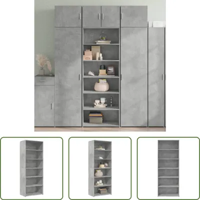 Produktbild von The Living Store Highboard Betongrau 70x41x185 cm Holzwerkstoff
