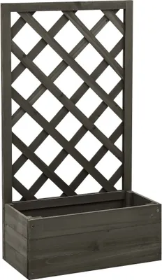 Immagine prodotto di vidaXL vidaXL - Fioriera con griglia - 50x25x90 - cm - solida - pino - grigio