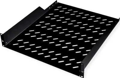 Produktbild von ROLINE 19-Zoll Fachboden 2 HE 550 T, 25kg Tragkraft schwarz