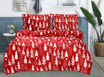 Produktbild von Bettwäsche 135x200 Weihnachtsbäume Winter Warme Bettbezug-Set mit Kissenbezug 2teilig mit Reißveschluss Kuschelige Plüsch Fleece Kuschelbettwäsche