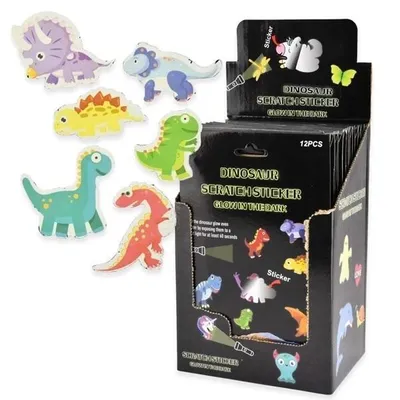Produktbild von Scratch-off-Aufkleber leuchtende Dinosaurier