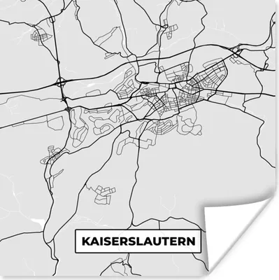 Produktbild von MuchoWow® Poster Stadtplan - Deutschland - Karte - Kaiserslautern 50x50 cm - Wohnzimmerdekoration