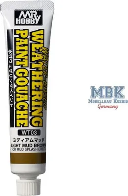 Produktbild von Mr. Hobby - Gunze WT-03 - Water-Based Weathering Paint Gouache Light Mud Brown