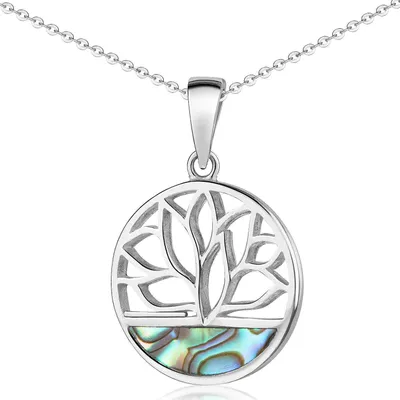 Produktbild von MATERIA by Matthias Wagner Kettenanhänger Lotusblüte Perlmutt Abalone grün rund Ø15mm KA-394-Grün