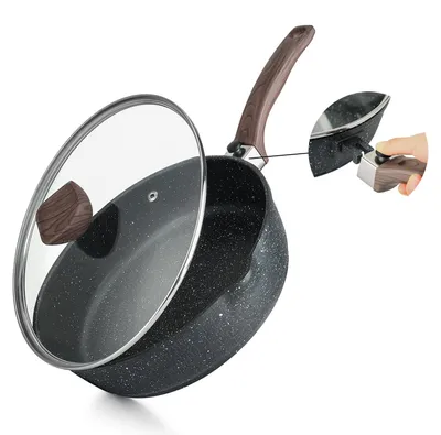 Obrázok produktu pre Hlboká panvica s priemerom 28 cm, s pokrievkou a granitovým povrchom