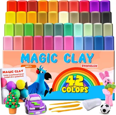 Productafbeelding van 42 kleuren, luchtdrogende magische klei voor kinderen, cadeau voor jongens en meisjes van 3 tot 12 jaar