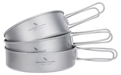 Produktbild von Titan Kochgeschirr-Set für Camping, 3-teilig
