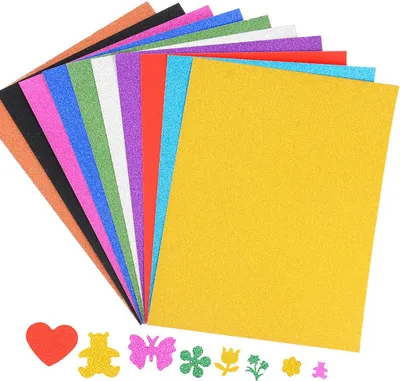 Produktbild von 20 Blatt Glitzerpapier zum Basteln, 29,7x21cm A4 Bunt Glitzer Papier, Bunt Glitterkarton Bastelpapier für DIY Grußkarten Scrapbooking Glitter Craft Paper Cardboard, 10 Farben