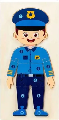 Image de Puzzle en bois - Métiers - Policier