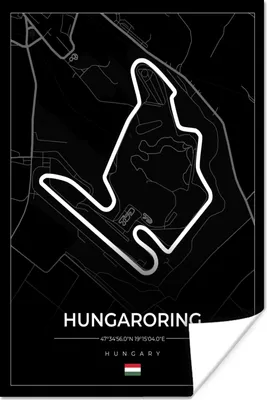 Produktbild von MuchoWow® Poster F1 - Ungarn - Auto - Rennstrecke - Hungaroring - Schwarz 120x180 cm - Kunstposter