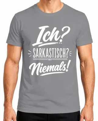 Imagen del producto de ¿Yo? ¿Sarcástico? ¡Nunca! Camiseta para hombre, color gris, talla XL, con la frase: "Humor, ironía, sarcasmo"