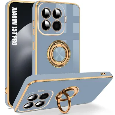 Image de Coque pour Xiaomi 15T Pro, Protection Antichoc Anti-Rayures Elégant avec Anneau - Bleu