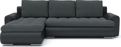 Produktbild von Ecksofa mit Schlaffunktion Schlafcouch 2 Bettkästen TOKIO 230x155cm LINKS Dunkelgrau&Schwarz