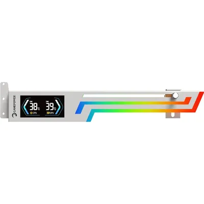 Produktbild von GAMEPOWER Heatsync ARGB Grafikkartenhalter mit 2,64 Zoll CPU/GPU Temperaturanzeige, Metall VGA-Halterung, 5V 3-Pin ARGB Sync, weiß