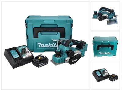 Produktbild von Makita DKP 181 RT1J Akku Hobel Falzhobel 82 mm 18 V Brushless + 1x Akku 5,0 Ah + Ladegerät + Makpac