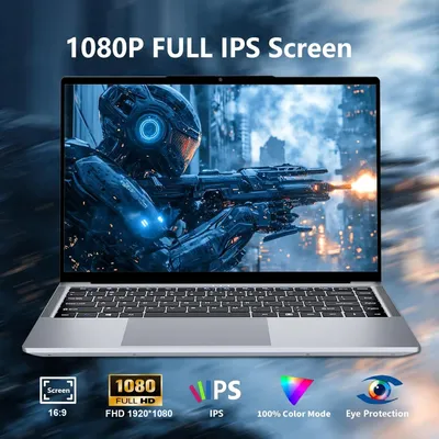 Produktbild von Ultradünner Laptop, 14,1 Zoll - 12 GB RAM - 2 TB SSD - Metallgehäuse - FHD-Display - Windows 11 Pro