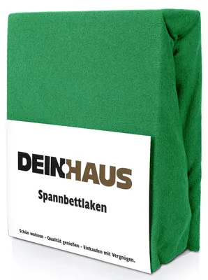 Produktbild von Spannbettlaken Frottee Baumwolle, hautfreundlicher Stoff, Bettlaken mit Gummizug Dunkelgrün 180 x 200 cm