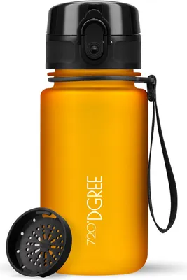 Produktbild von uberBottle softTouch Trinkflasche mit Sieb 350ml / Honey Yellow/ 720DGREE