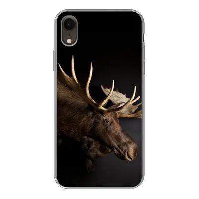 Produktbild von MuchoWow® Handyhülle Schutzhülle Hülle für iPhone XR Elch - Geweih - Porträt Silikon Softcase Handy Hülle - Schutzdeckel