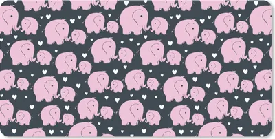 Produktbild von MuchoWow® Schreibtischunterlage Elefant - Herz - Muster 80x40 cm - XXL Mauspad - Gaming Mauspad