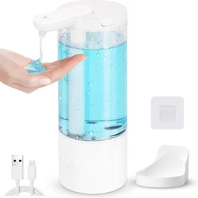 Produktbild von Automatische Seifen-Dispenser mit Infrarot-Sensor - Wandmontage, USB-C-Ladungsfähig, 500 ml, Wasserfest für Küche und Badezimmer