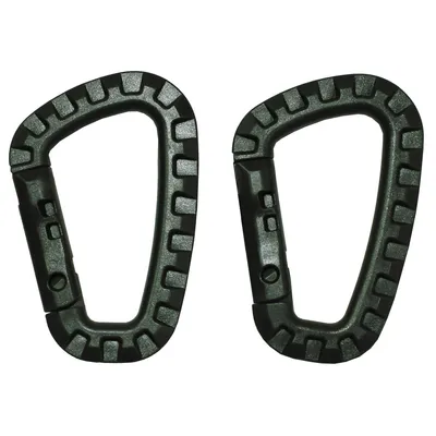 Produktbild von Karabiner, Plastik, oliv, D 7 mm x 8,5 cm, 2er Pack