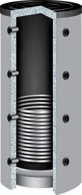 Produktbild von 800 Liter TWL Pufferspeicher 90° PR-800 1 Wärmetauscher 120mm Isolierung Heizungsspeicher