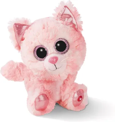 Productafbeelding van Pluche Knuffel Kat met Grote Glitterogen 15 cm